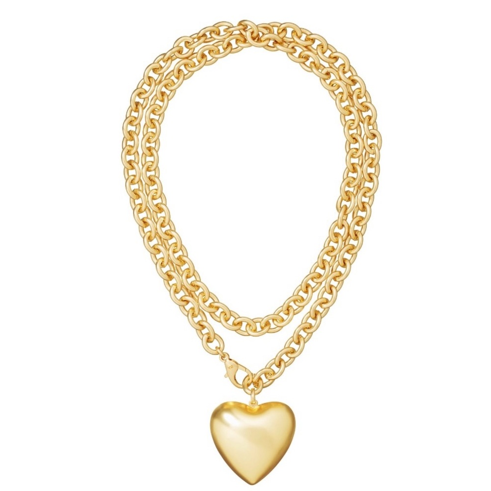 The Puffy Heart Necklace in Gold